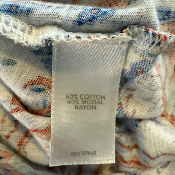 J Jill Square Neck Flutter Elbow Sleeves Paisley Women's Large Top - Picture 4 of 6